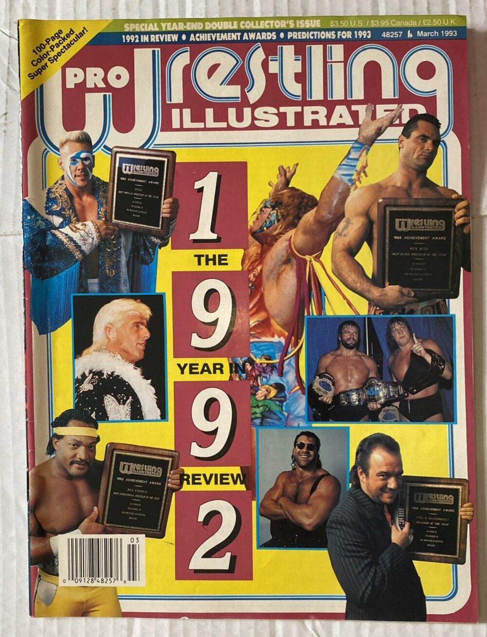 Pro Wrestling Illustrated March 1993 PWI Magazine 1992 Year in Review Ric Flair